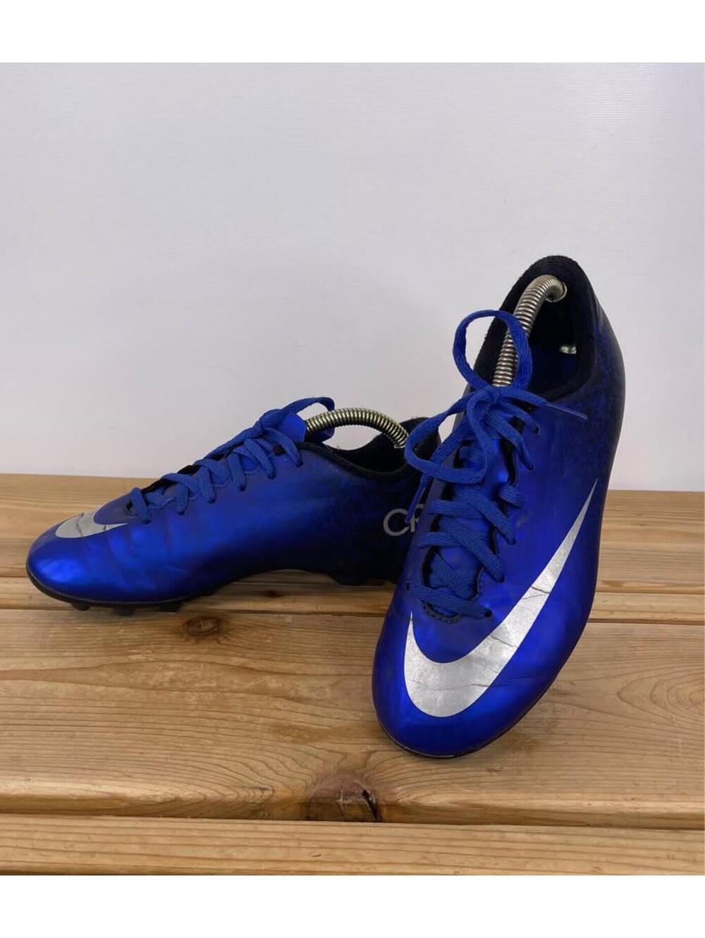 Nike Mercurial Soccer Cleats FG – Blue/Silver – Youth 3Y (EU 35)